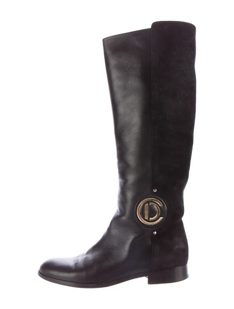 christian Dior knee high boots women